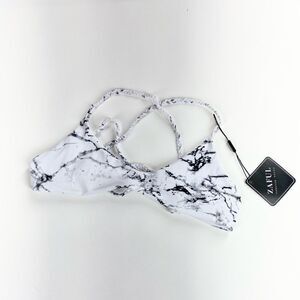 Zaful marbled bikini top with braided straps 4